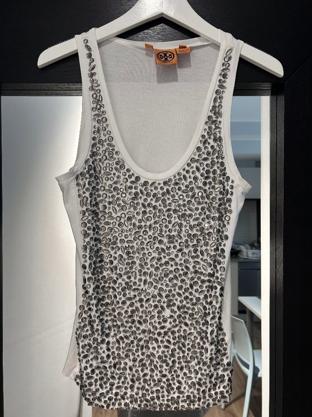 Troy Burch Rhinestone Front Cotton Tank
